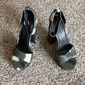 Current Mood Camouflage Block Heels